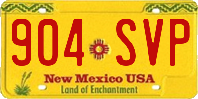 NM license plate 904SVP