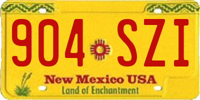 NM license plate 904SZI