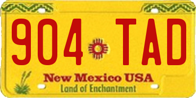 NM license plate 904TAD