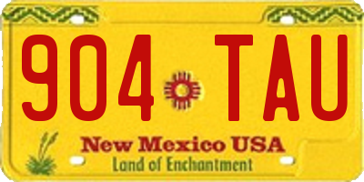 NM license plate 904TAU