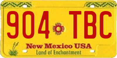 NM license plate 904TBC