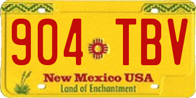 NM license plate 904TBV