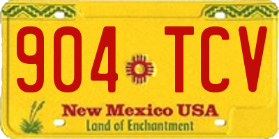 NM license plate 904TCV
