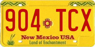 NM license plate 904TCX