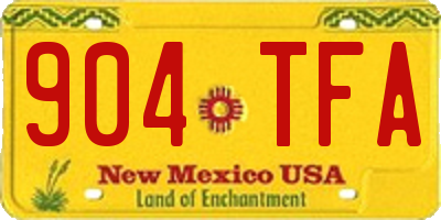 NM license plate 904TFA