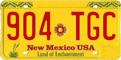 NM license plate 904TGC