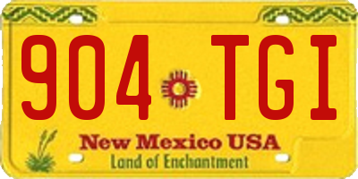 NM license plate 904TGI