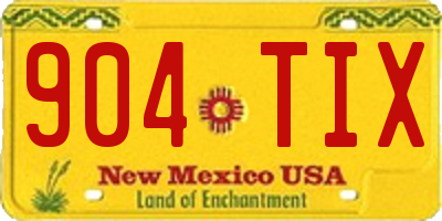 NM license plate 904TIX