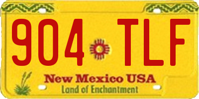 NM license plate 904TLF