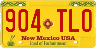 NM license plate 904TLO