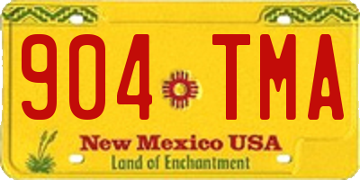 NM license plate 904TMA