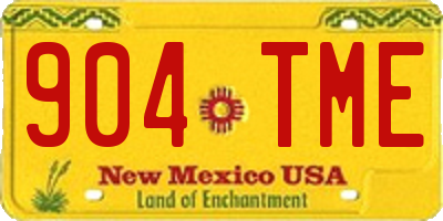 NM license plate 904TME