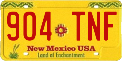 NM license plate 904TNF