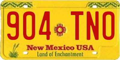 NM license plate 904TNO