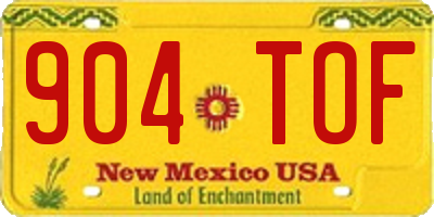 NM license plate 904TOF