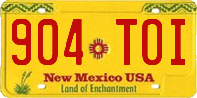 NM license plate 904TOI