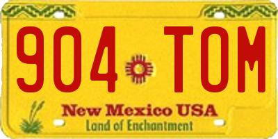 NM license plate 904TOM