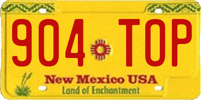 NM license plate 904TOP