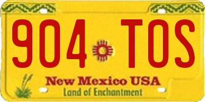 NM license plate 904TOS