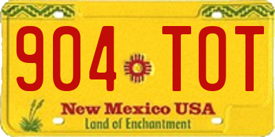 NM license plate 904TOT