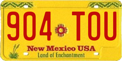 NM license plate 904TOU