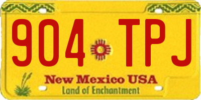 NM license plate 904TPJ