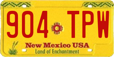 NM license plate 904TPW