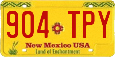 NM license plate 904TPY
