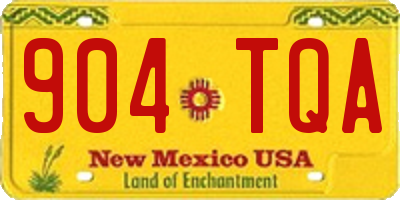 NM license plate 904TQA