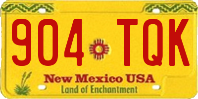 NM license plate 904TQK