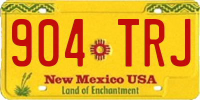 NM license plate 904TRJ