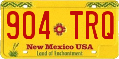 NM license plate 904TRQ