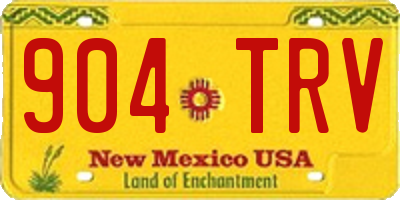 NM license plate 904TRV