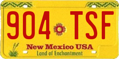 NM license plate 904TSF