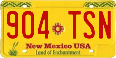 NM license plate 904TSN