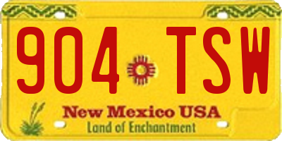 NM license plate 904TSW