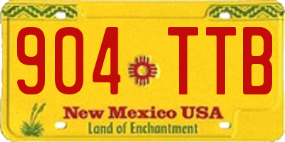 NM license plate 904TTB