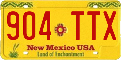 NM license plate 904TTX