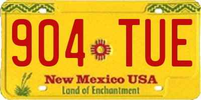 NM license plate 904TUE