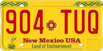 NM license plate 904TUQ