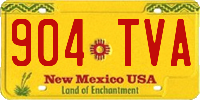 NM license plate 904TVA