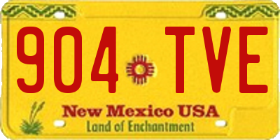 NM license plate 904TVE