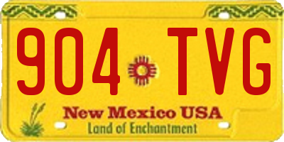 NM license plate 904TVG