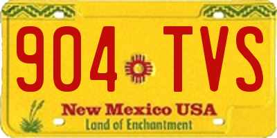 NM license plate 904TVS
