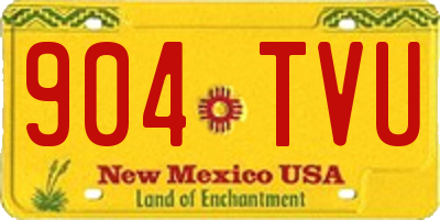NM license plate 904TVU