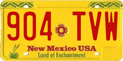 NM license plate 904TVW