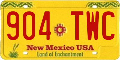 NM license plate 904TWC