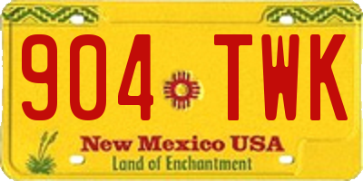 NM license plate 904TWK