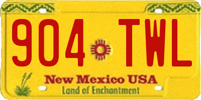 NM license plate 904TWL