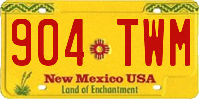 NM license plate 904TWM
